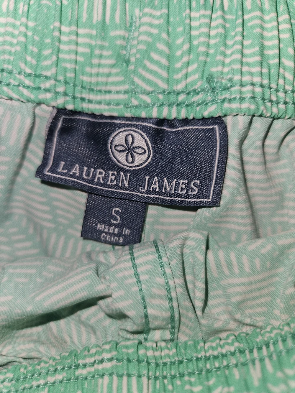 Lauren James Mint Geometric Athletic Shorts